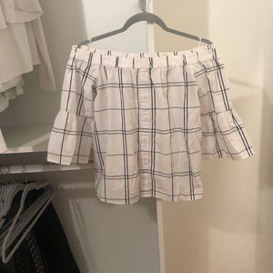 Abercrombie&Fitch Checkered off the shoulder top